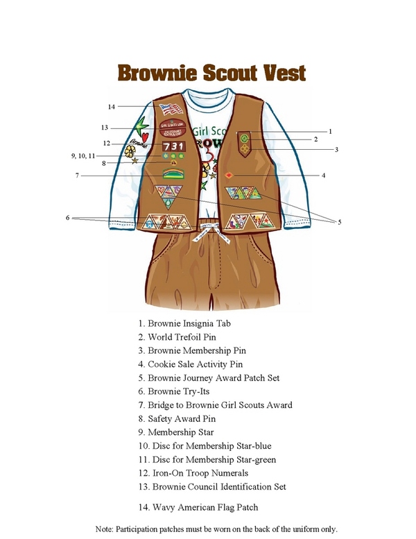 Girl Scouts Brownie Iron-On Numbers